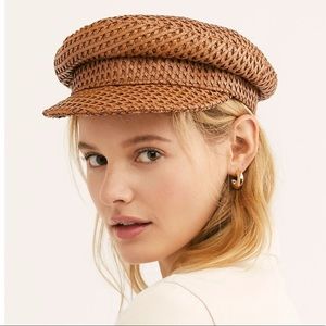 Lack of color Mesa leather woven hat NWT